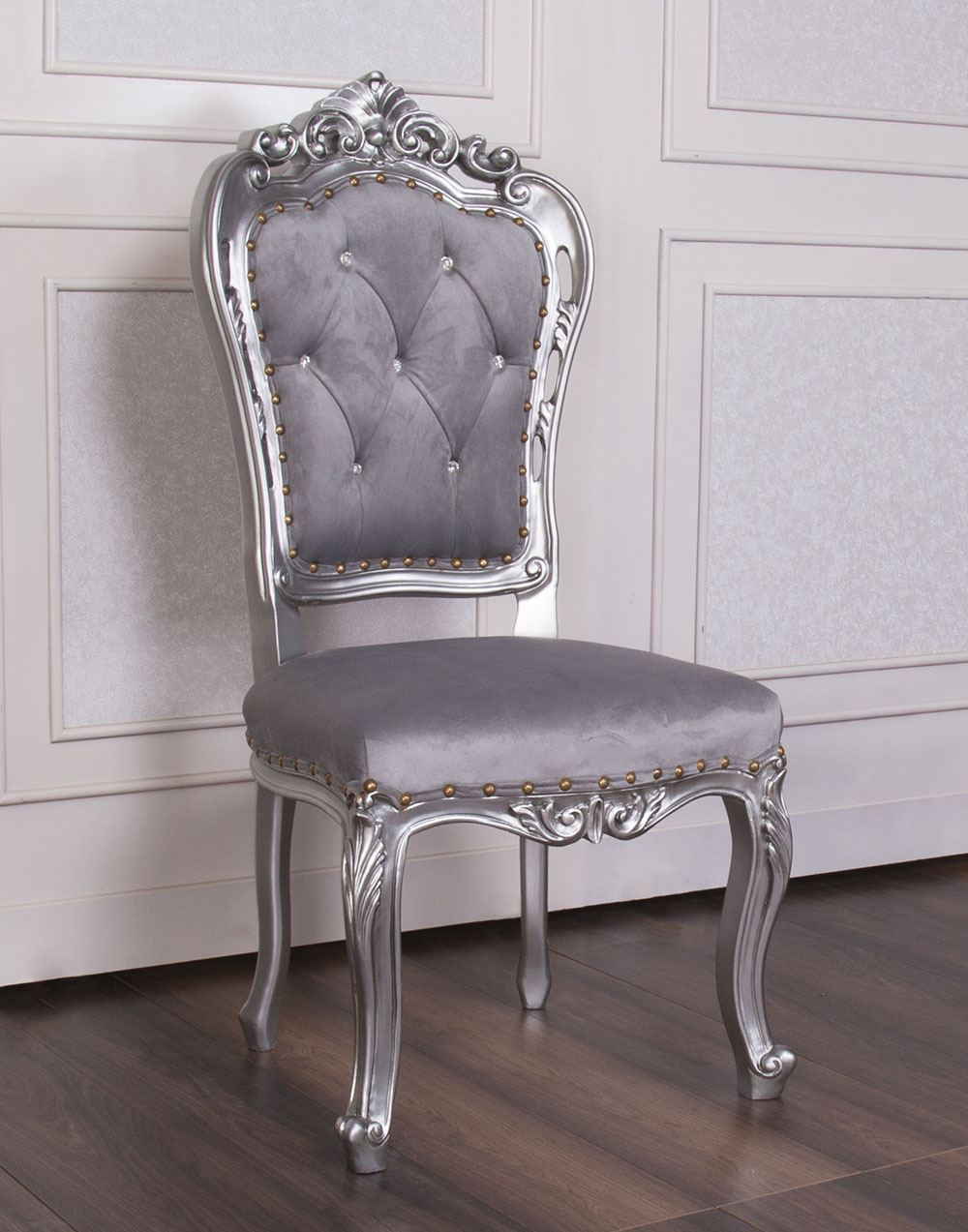 Silver & White ANUBIS Dining Chair